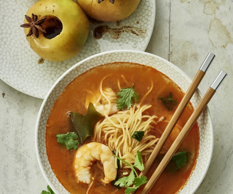 Sopa tailandesa de coco y langostinos: receta deliciosa